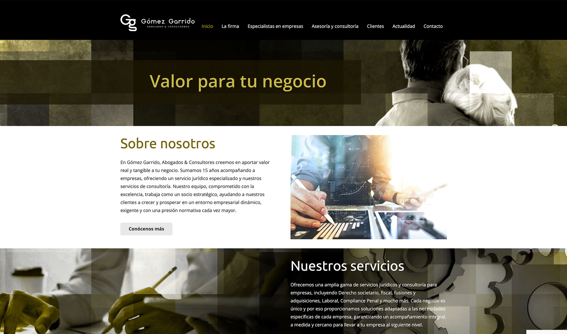 Sitio web: Gómez Garrido Abogados